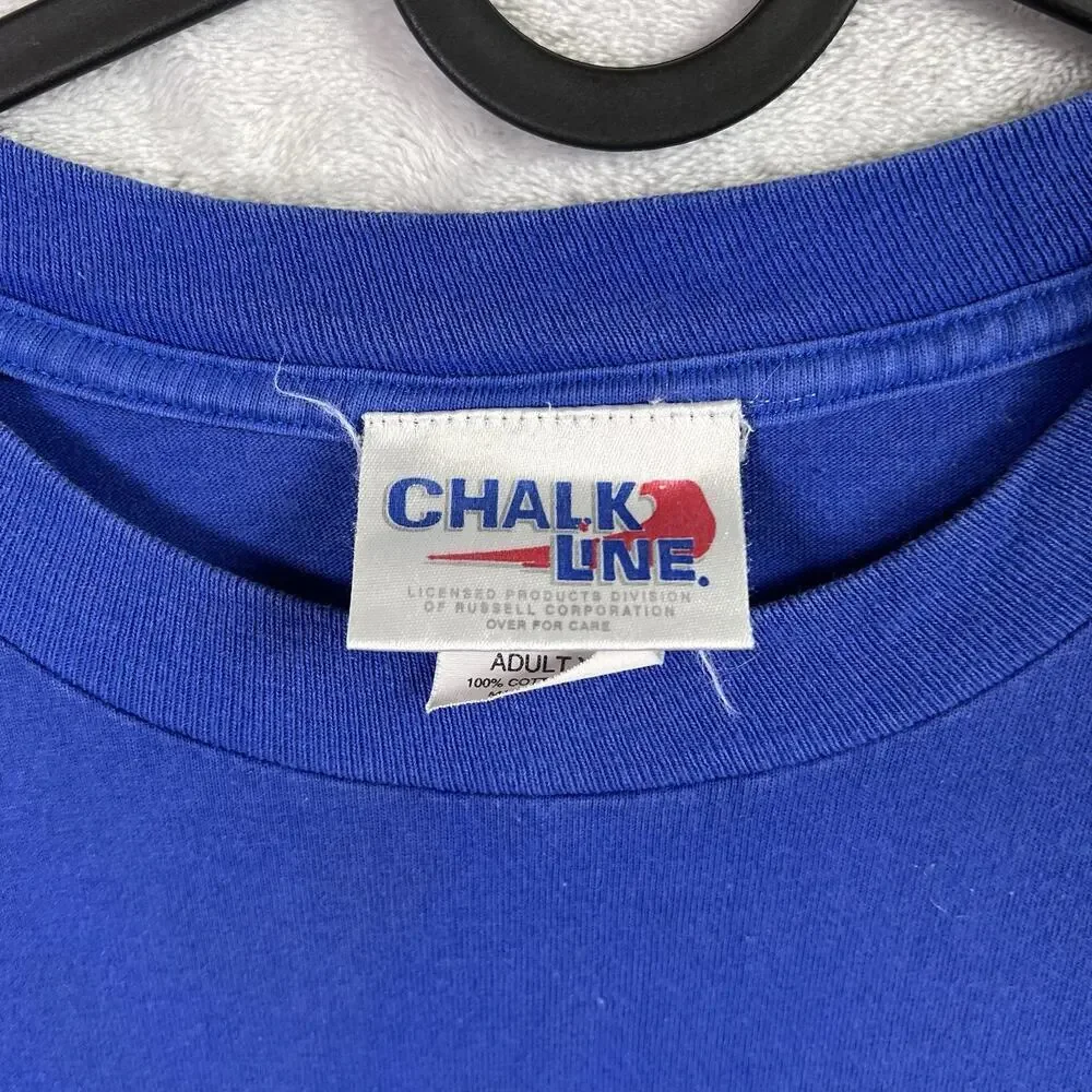 Vintage 1996 New York Mets T-Shirt Men's XL Blue/Orange‎ Chalkline Made in USA